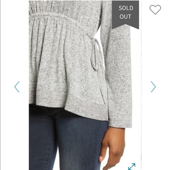 Caslon Cozy Tie Waist Peplum Top - Picture 4 of 8